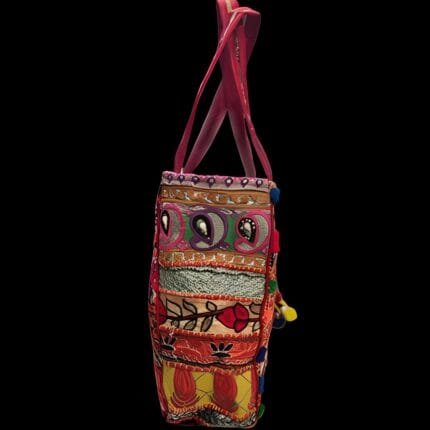 Borsa in cotone ricamata