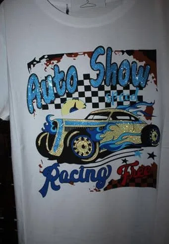 T-shirt Bianca in cotone auto show