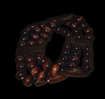 Bracciale triplo in legno scuro