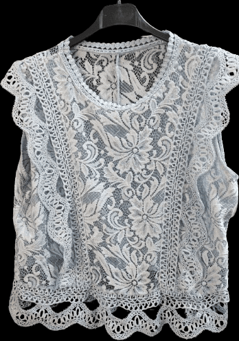 Maglietta in pizzo puro cotone