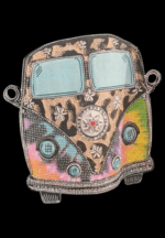 Maglietta stampa glitter bus