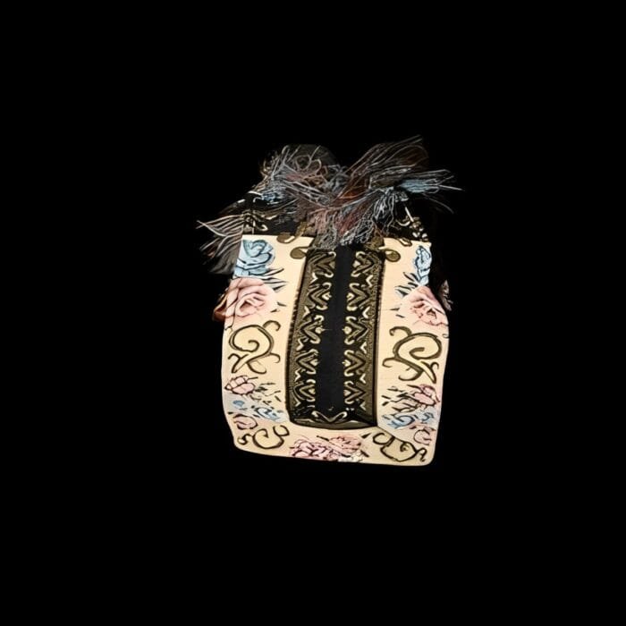 Borsa tappeto con manici in legno