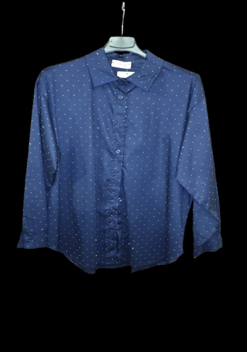 Camicia Blu Notte con Swarovski Discreti Camicia Blu Notte con Swarovski Discreti